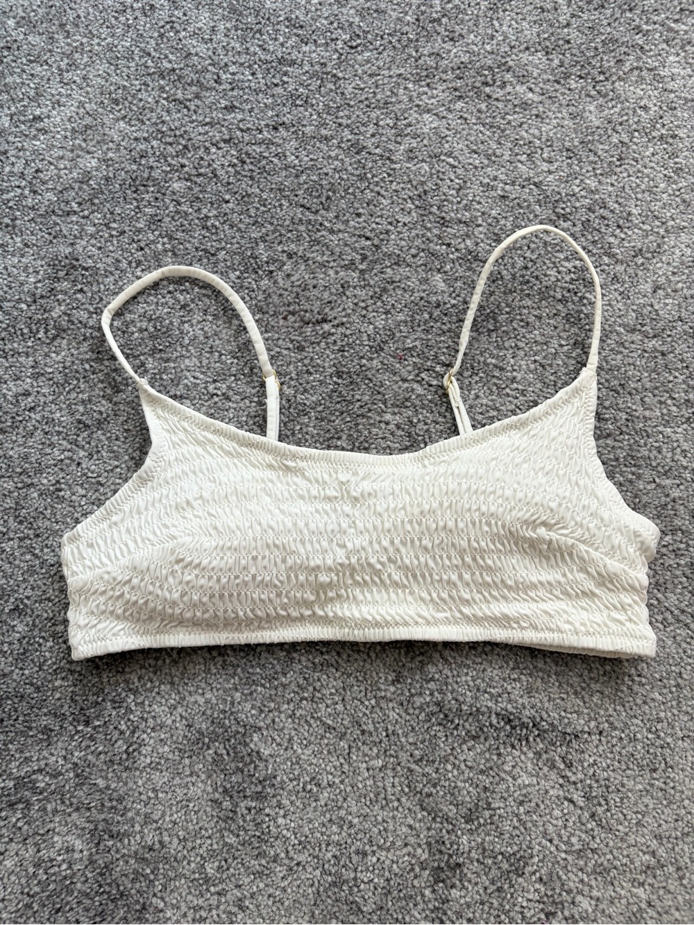 H&M Cream Smocked Bikini Top